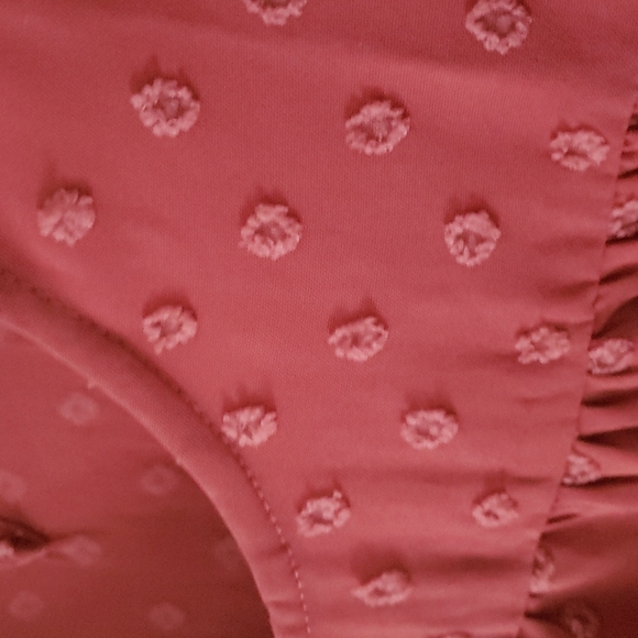 Long Sleeve Rust Colored Ruffle Top - Picture 6 of 7